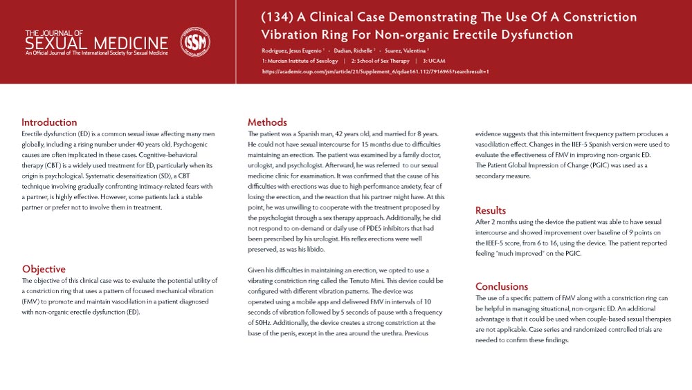 Clinical Case Demonstrating the Use of a Constriction Vibration Ring For Non-Organic Erectile Dysfunction